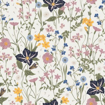 Wild Flower Meadow Off White