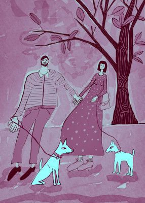 Walking the dogs pink