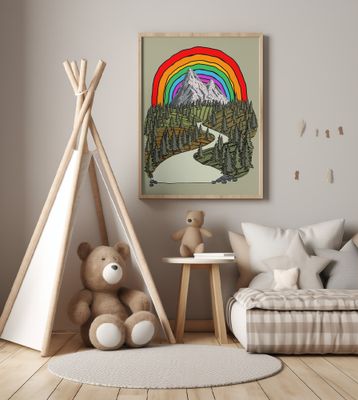 Mountain Rainbow Landscape