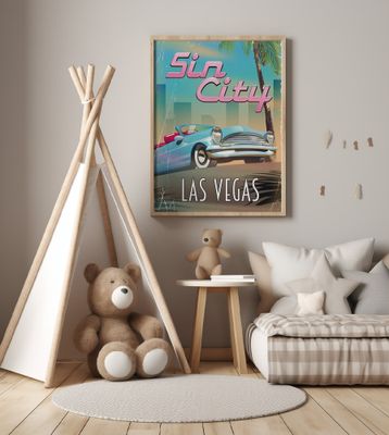 Sin City Las Vegas Travel Poster