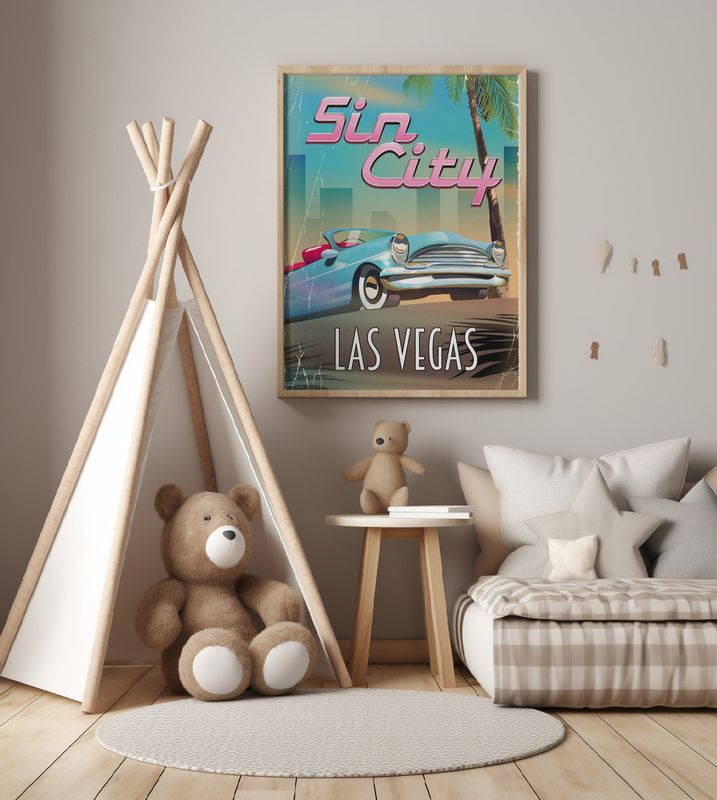 Sin City Las Vegas Travel Poster