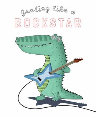 Feeling Like A Rockstar! Funny Crocodile Playing the Guitar