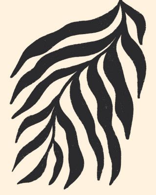 Black Silhouette Textured Branch