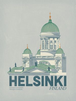 Helsinki Cathedral Travel Poster