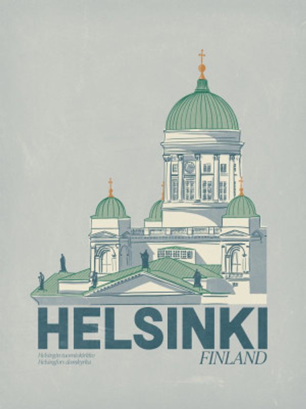Helsinki Cathedral Travel Poster