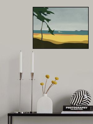 Beach Scene with Distant Boat