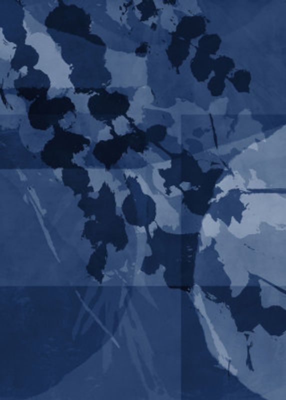 Abstract Botanical In Blue.