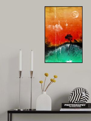 Moon, horse, tree and lighthouse