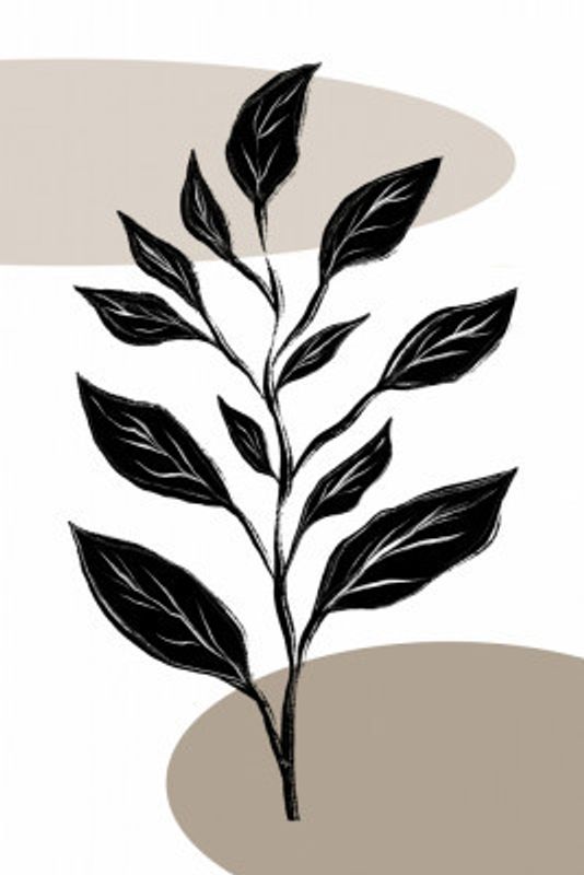 Monochrome Black Leaf