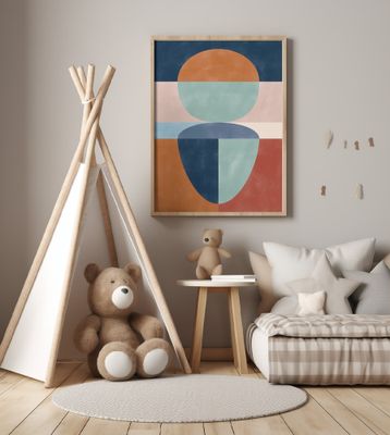 Geometric Shapes In Muted earth tones