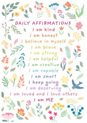 Daily Affirmations Childrens calming corner print