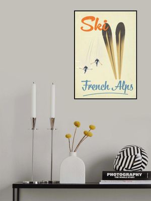 Ski French Alps Vintage Travel Poster