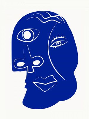 Blue Abstract Face