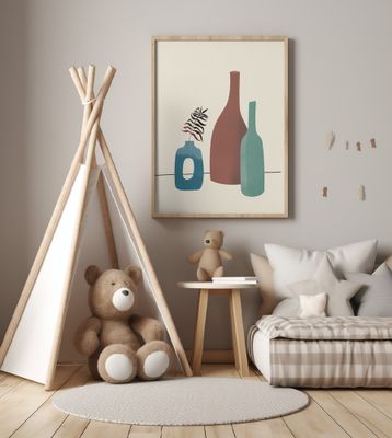 Abstract Vases in Earthy Tones