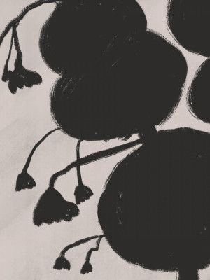 Black Brushstrokes Forming Organic Shapes