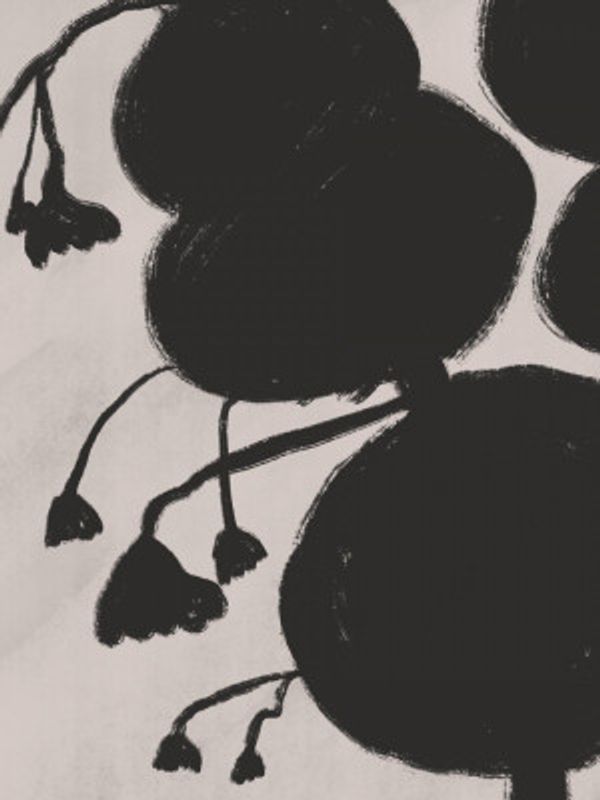 Black Brushstrokes Forming Organic Shapes