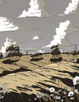 Landscape In The Summer Vintage