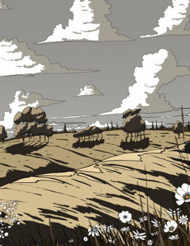 Landscape In The Summer Vintage