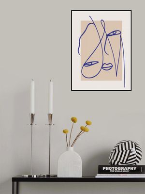 Abstract Blue Line Art