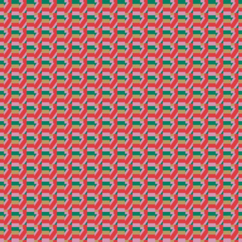 Geometric Pattern with Red and Green