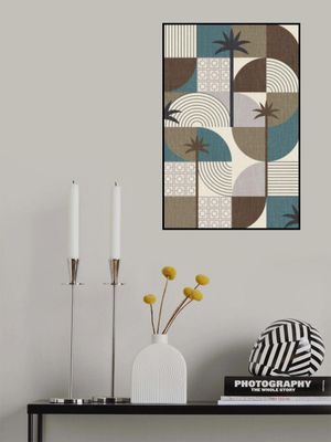 Palm Springs Desert Shapes and Palms Khaki Teal