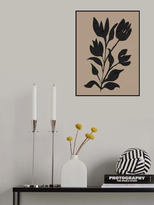 Black Tulips Modern Botanical Silhouette