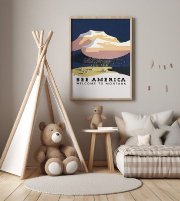 See America. Welcome To Montana (1936) Travel Poster By Richard Halls