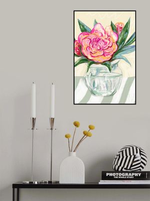 Peony in Glass Vase