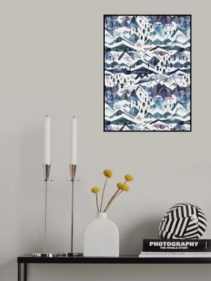 Watercolor Mountains Blue