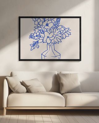 Blue Floral Sketch