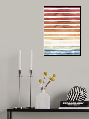 Watercolor Stripes Summer Sunset I