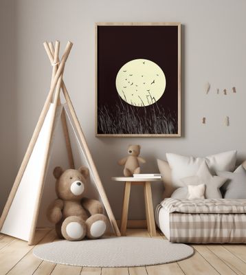 Full Moon Glow In the Grassland