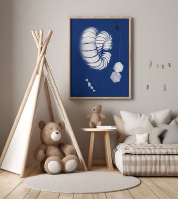 Striped Form with Geometric Shapes