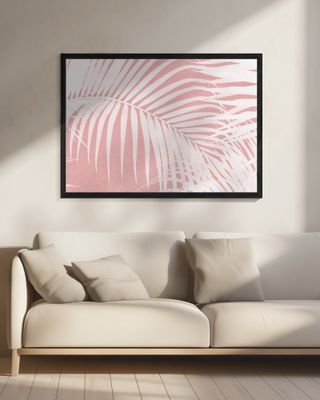 Palm Leaves On Pink Silhouette IV