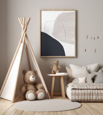 Abstract Artwork With Soft Beige And Brown Tones