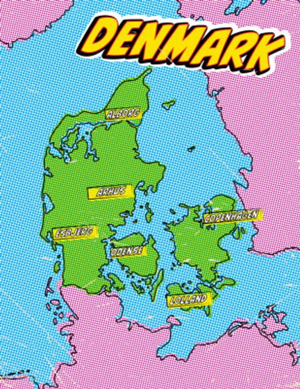 Denmark Pop Art Map