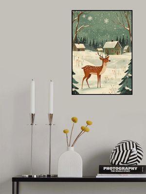 Deer Winter Holiday Green
