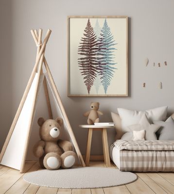 Chocolate and Teal Fern