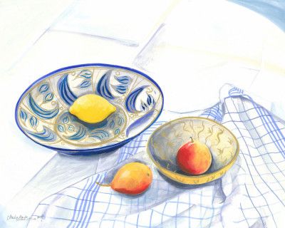 Still Life With Lemon and Pears