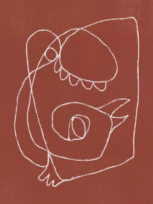 Line art bird abstract