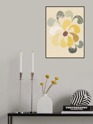 Abstract Paper Cut Flower Butter Yellow