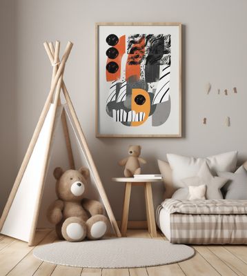 Abstract Shape Collage In Black