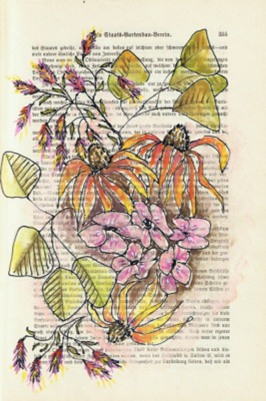 Nostalgic autumn flowers Watercolors and ink