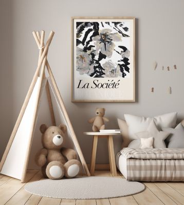 La Société Botanique Balck and White and Cream Flowers 2