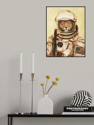 Tiger In A Vintage Astronaut Suit