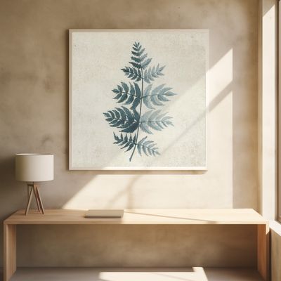 Teal watercolor fern 4