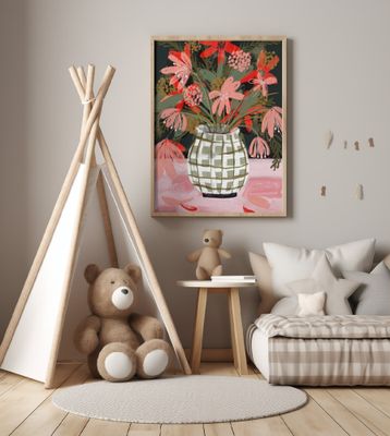 Petals in Patterned Vase