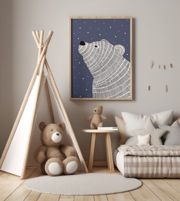 Polar Bear Night Gaze