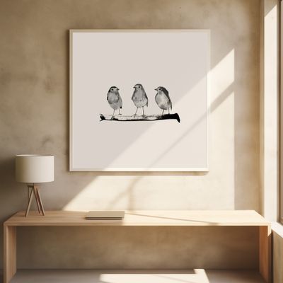 Robins   Three On a Branch 20x20