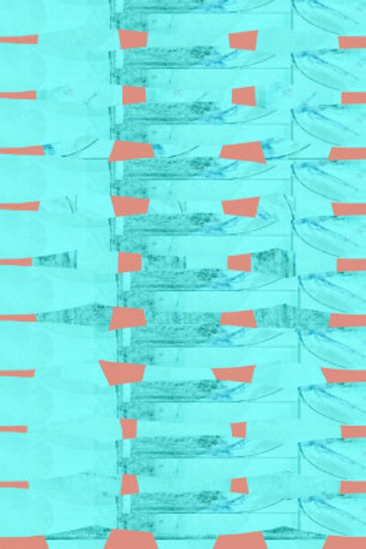 Turquoise &amp; Coral Abstraction 8